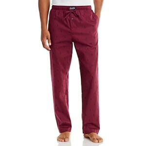 POLO RALPH LAUREN Pants Pajama Logo Print Maroon Navy Cotton XL NEW